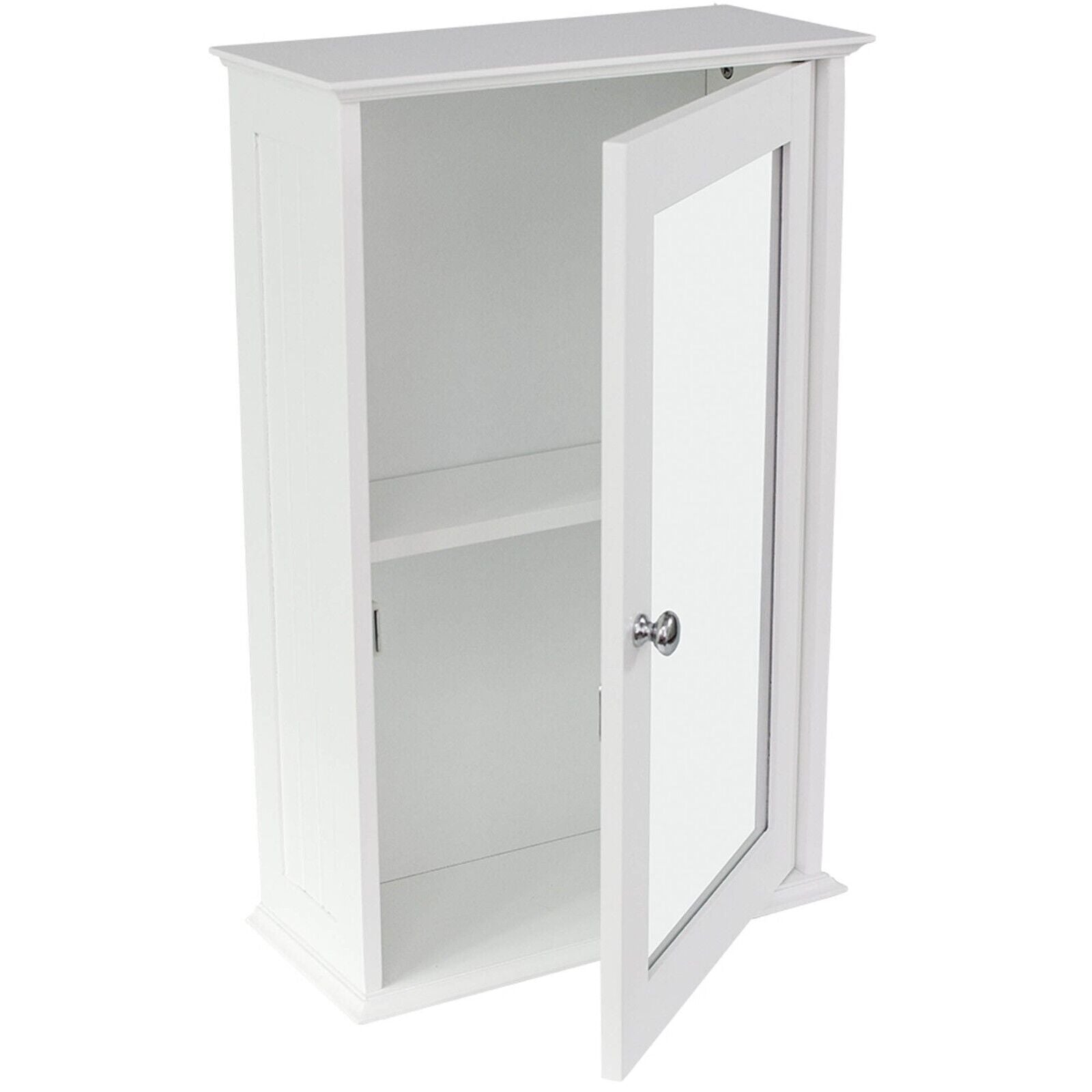 Single Door Mirrored Bathroom Cabinet Storage Shelf Cupboard Makeup Shaving Unit