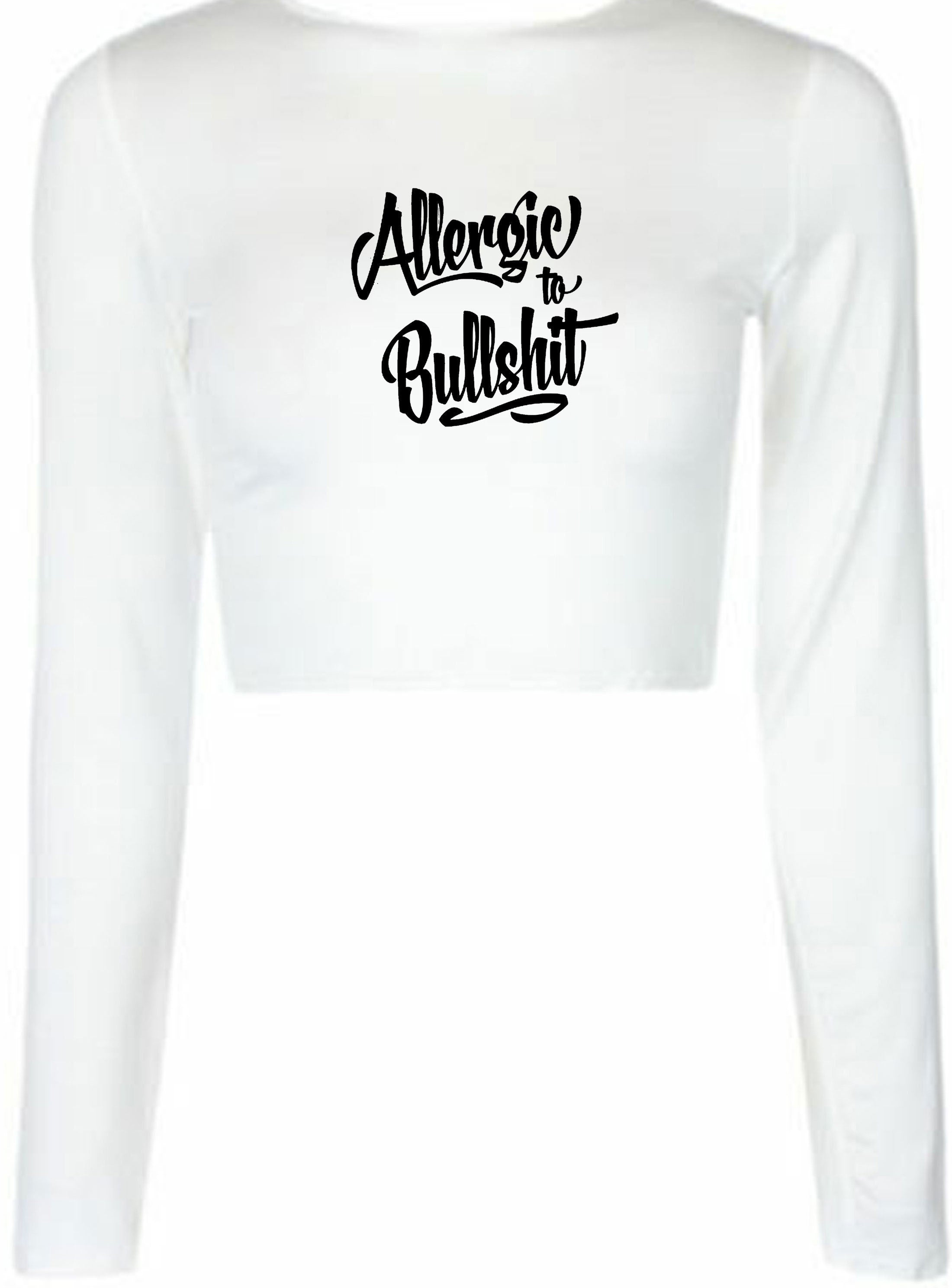 Allergic to bullshit crop top crop-tops street fashion urban cocaine high skate funny rude sarcastic womens unisex top