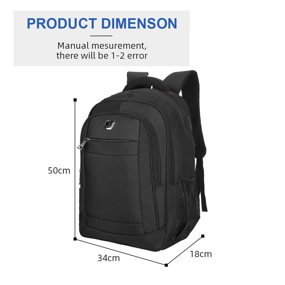 40L Men/Women Laptop Backpack Large Waterproof Travel Hiking Rucksack School Bag