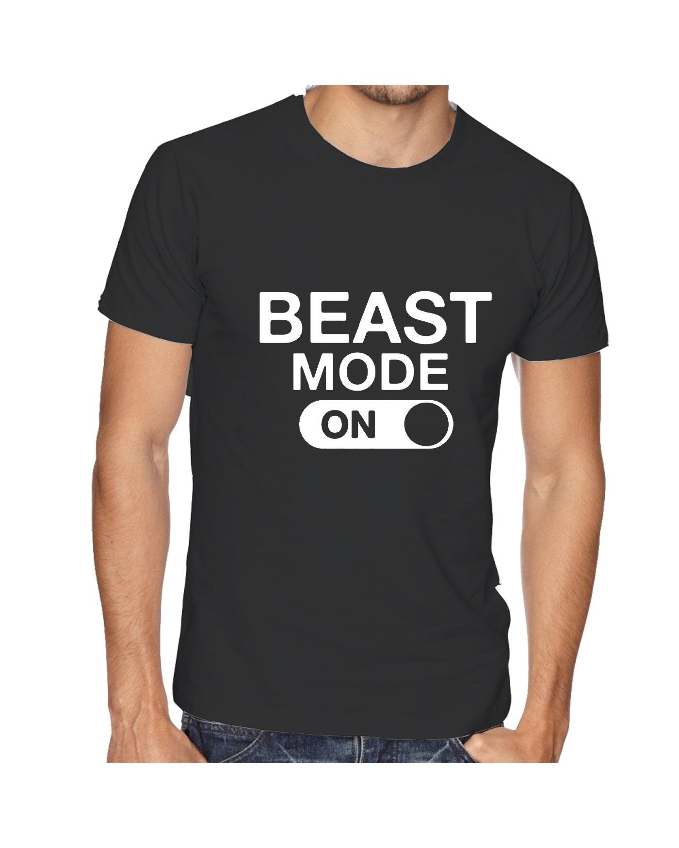 Beast mode on t shirt tshirt t-shirt tee shirt mens funny gym no pain no gain cardio training muscle motivation mma boxing top