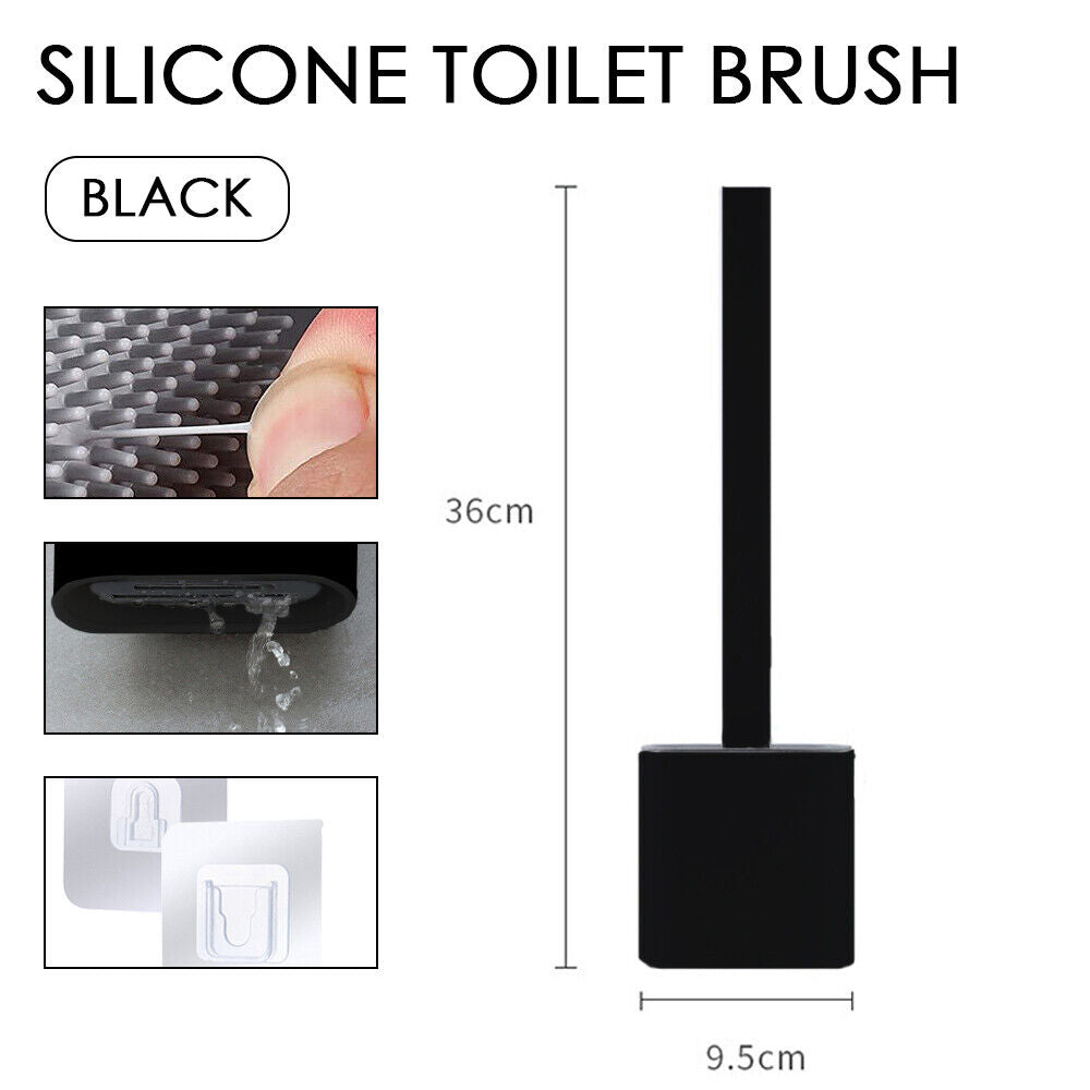 Bathroom Silicone Bristles Toilet Brush Creative Cleaning Set With Holder UK