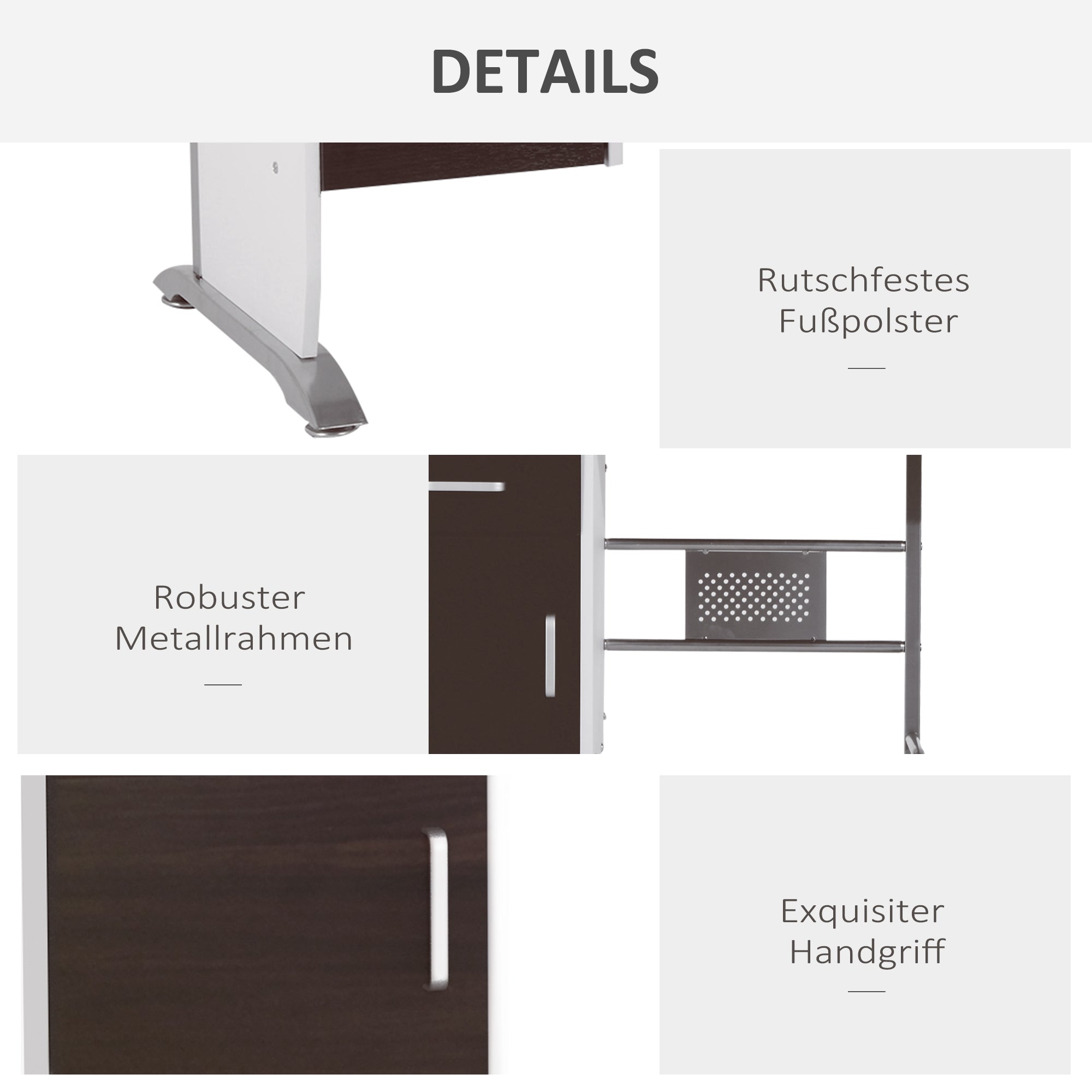 Computer Desk Workstation Table Sliding Keyboard Shelf Wood Drawer Office Home