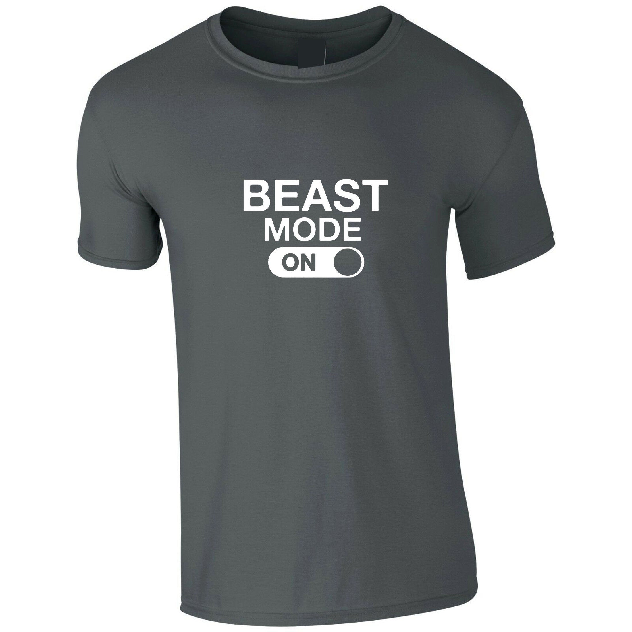 Beast mode on t shirt tshirt t-shirt tee shirt mens funny gym no pain no gain cardio training muscle motivation mma boxing top