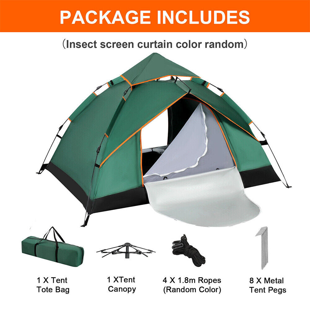 4-5 Man Automatic Instant Double Layer Pop Up Camping Tent Waterproof Outdoor UK