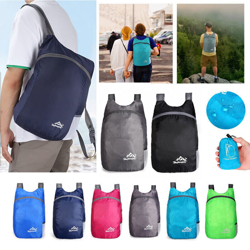 20L Hiking Camping Bag Large Foldable Backpack Outdoor Travel Luggage Rucksack