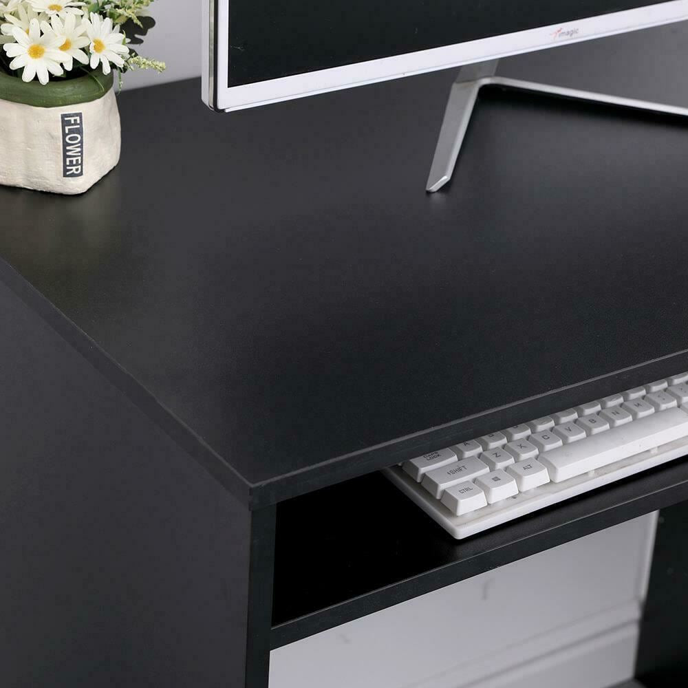 Newport Black Computer Desk PC Laptop Table Home Office Study Workstation Gaming