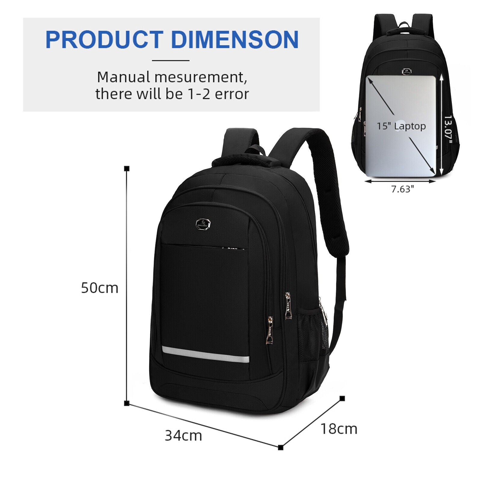 Men Women Laptop Backpack Waterproof 40L Large Rucksack Travel School Bag