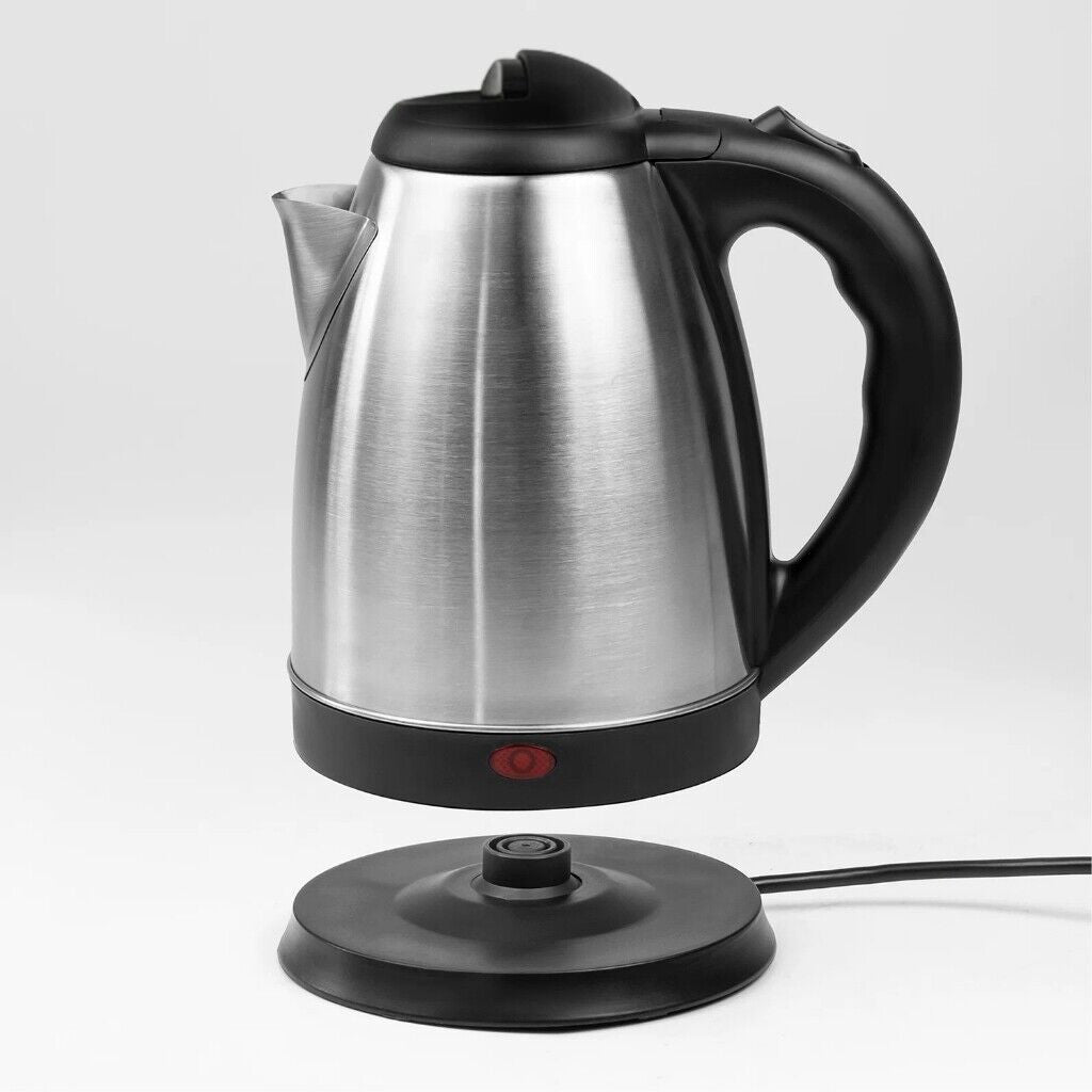 Electric Kettle Stainless Steel Cordless Jug 1.8L Overheat Protection - 1500W UK