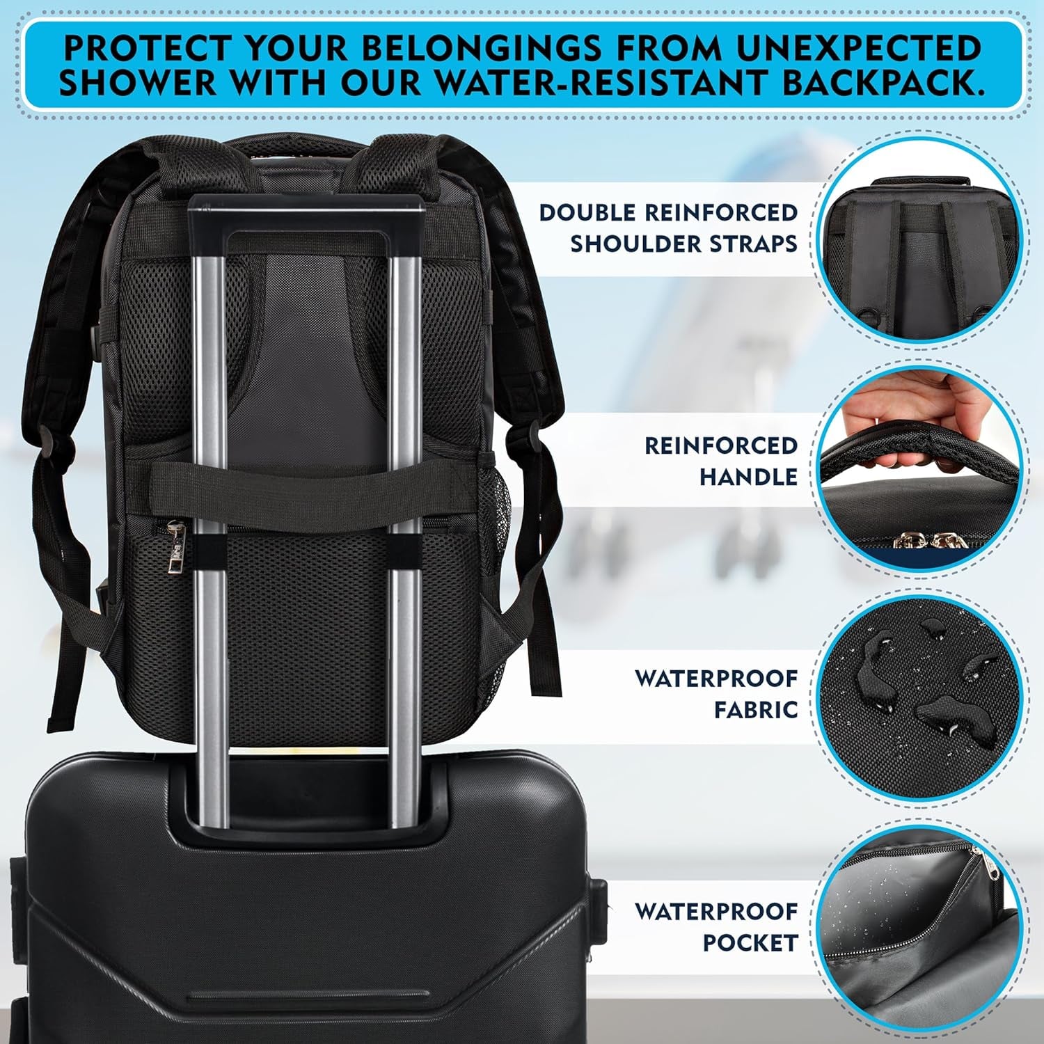 The Perfect Carry-On Hand Luggage Cabin Bag for Stress-Free Travel 20L, Black