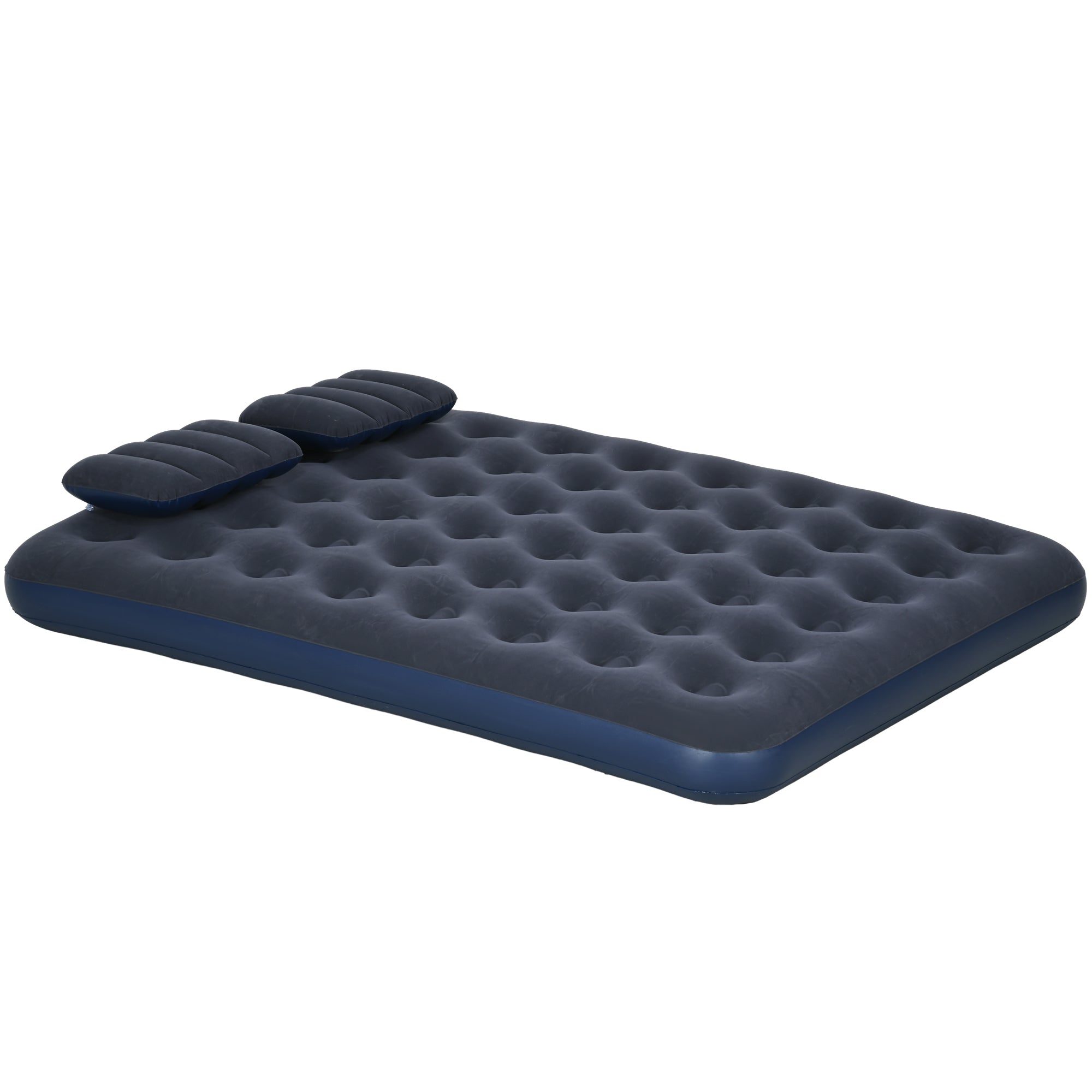 Air Bed with 2 Pillows, Inflatable Mattress, Blue