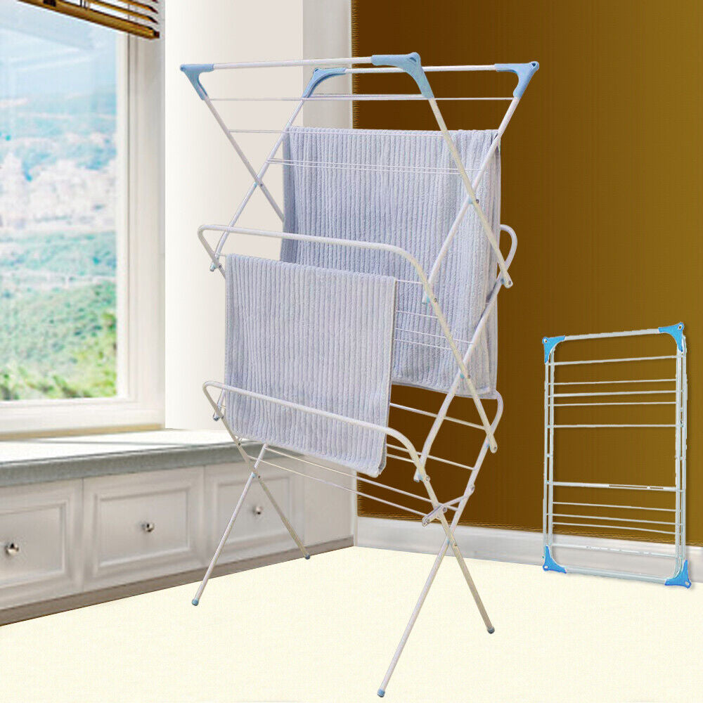 3 Tier Clothes Dryer Airer Foldable Laundry Rack Washing Line Drying Horse 14m