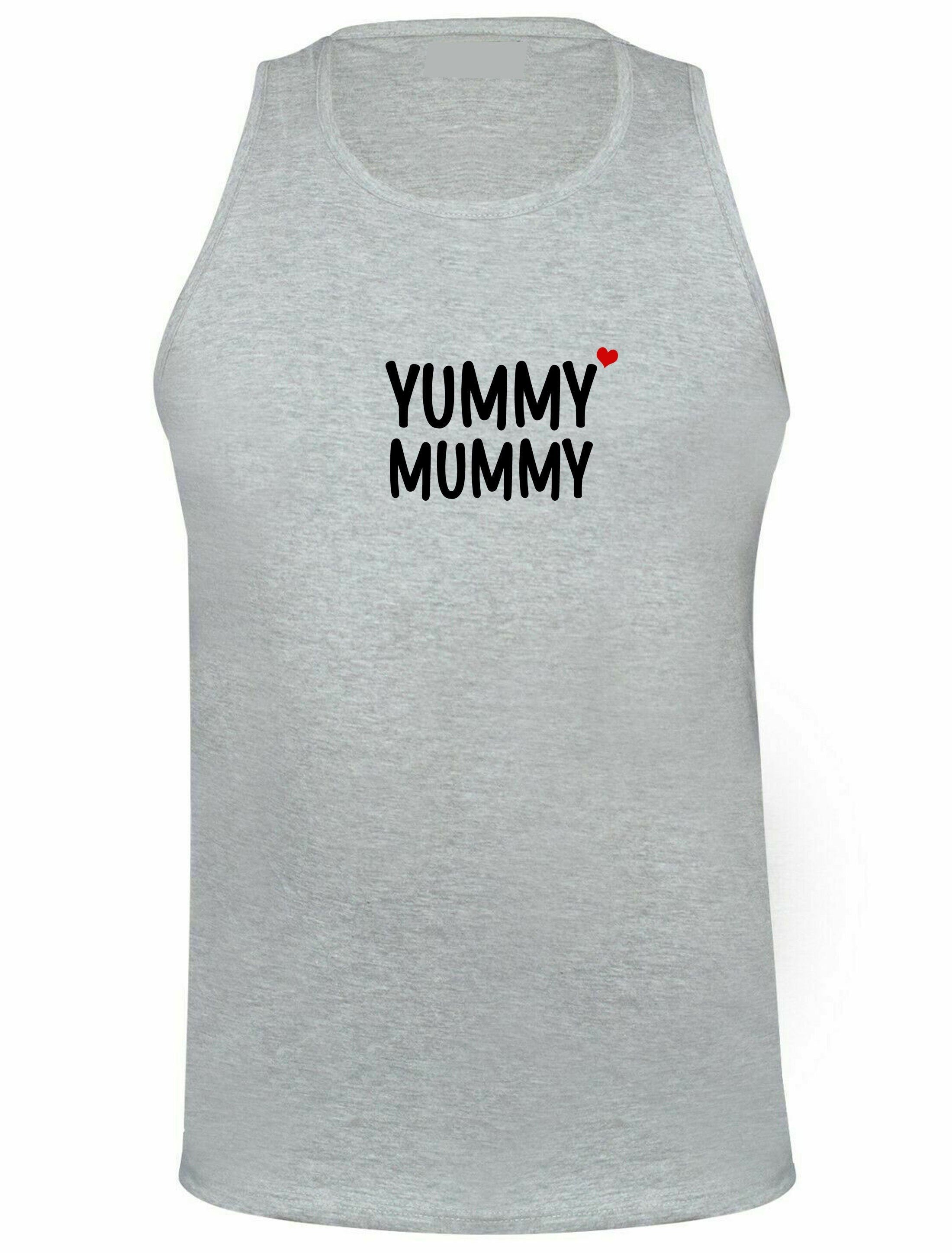 Yummy mummy vest vests top tank gym workout exercise funny birthday gift for mother's day mama mom christmas present cute mommy grandmother