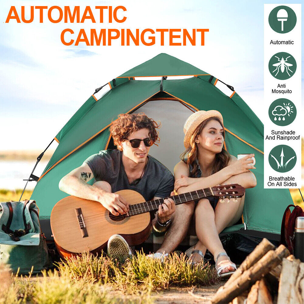 4-5 Man Automatic Instant Double Layer Pop Up Camping Tent Waterproof Outdoor UK