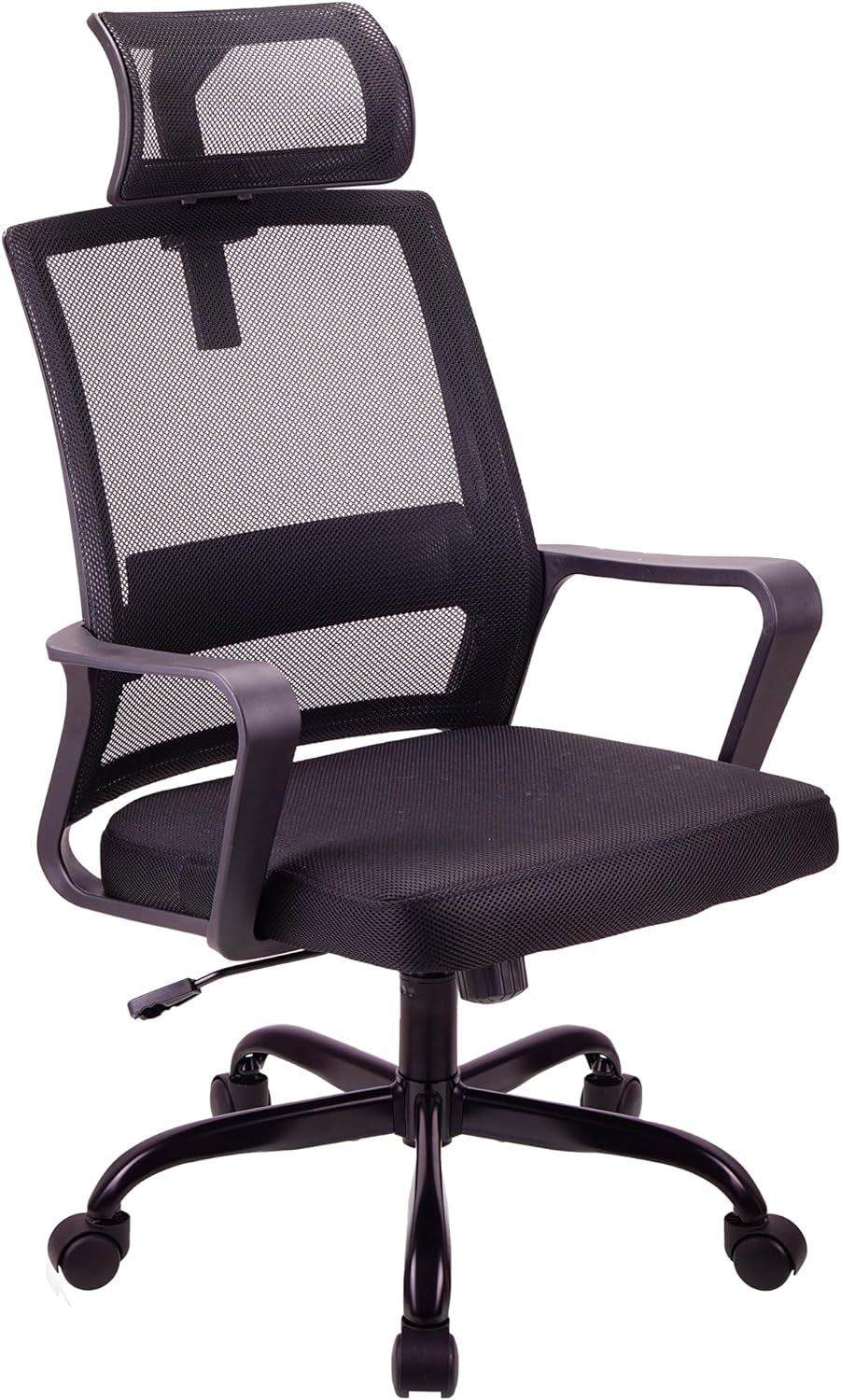 . Adjustable headrest Office Chair Ergonomic Mesh Swivel Chair Office chair Desk Chair Lumbar Support Height Adjustable 360°Swivel Rocking Function Mesh Back Seat For Home Office(Black)