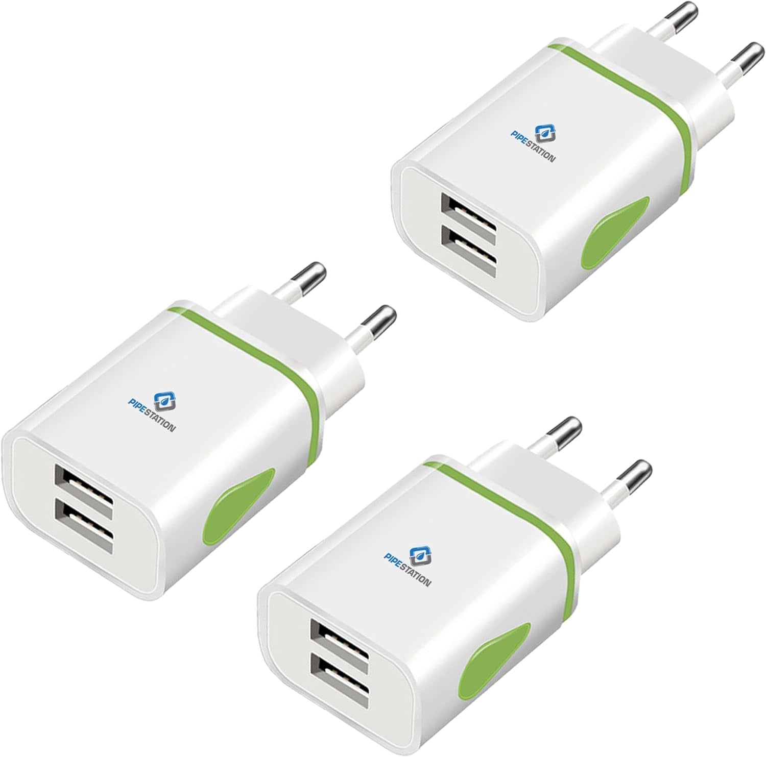 European USB Plug Adapter - European USB Charger Plug with 2 USB Ports - European Plug Adapter - Continental EU Travel Adapter - EU USB Plug Adaptor for Greece Turkey France Spain Italy