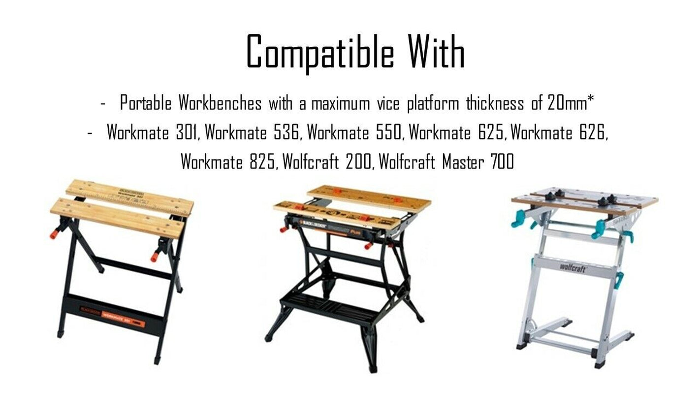 Work Bench Portable Clamps for mounting Power tools onto Workmate by Benchclaw