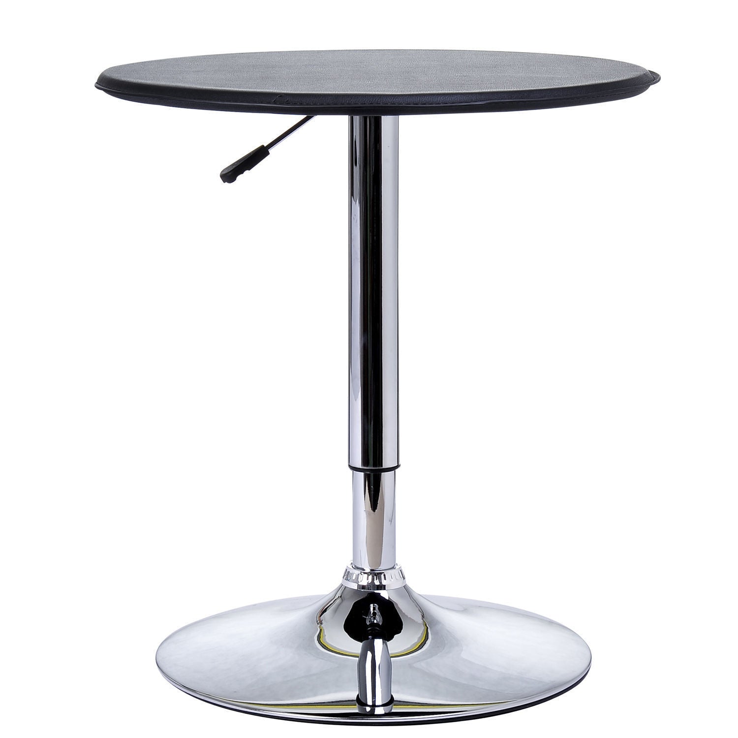 93cm Adjustable Round Bar Table w/ PVC Leather Steel Base Bistro Black