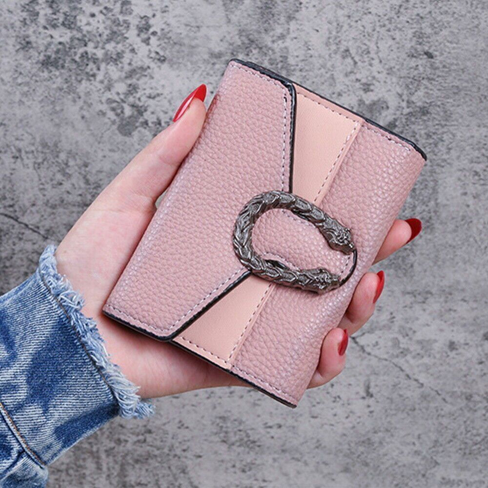 Women Short Small Money Purse Wallet Ladies Leather Folding Coin Card Holder UK