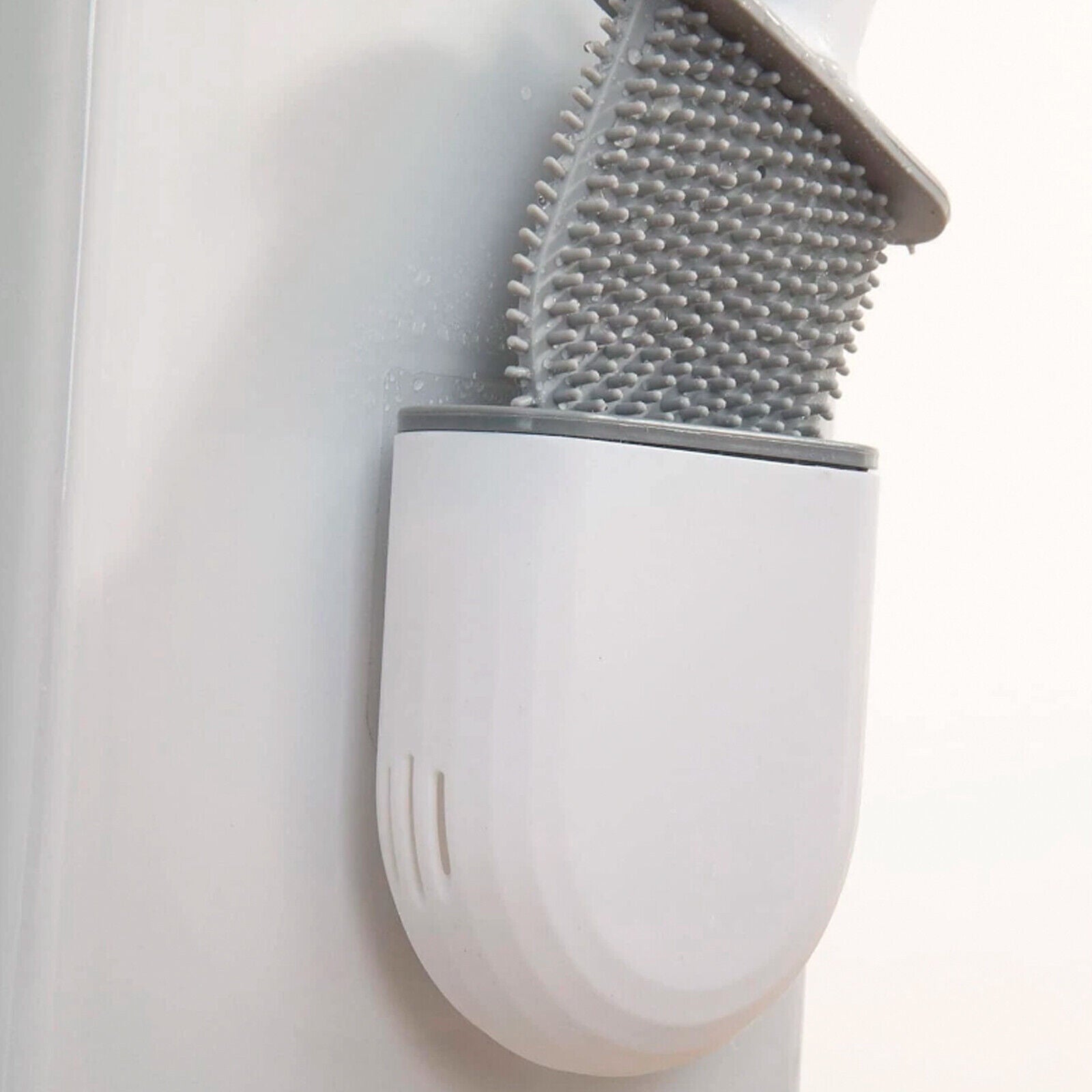 Toilet Brush Silicone Wall-Mounted Holder Hygienic Clean Soft Head Rubber Brush