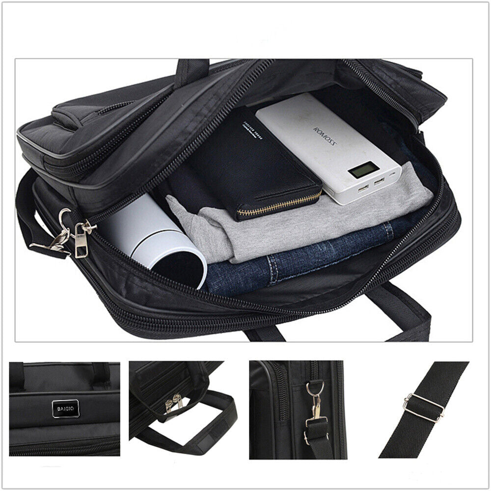 Men Shoulder Messenger Bag Waterproof Travel Business Work Laptop Bag Briefcase