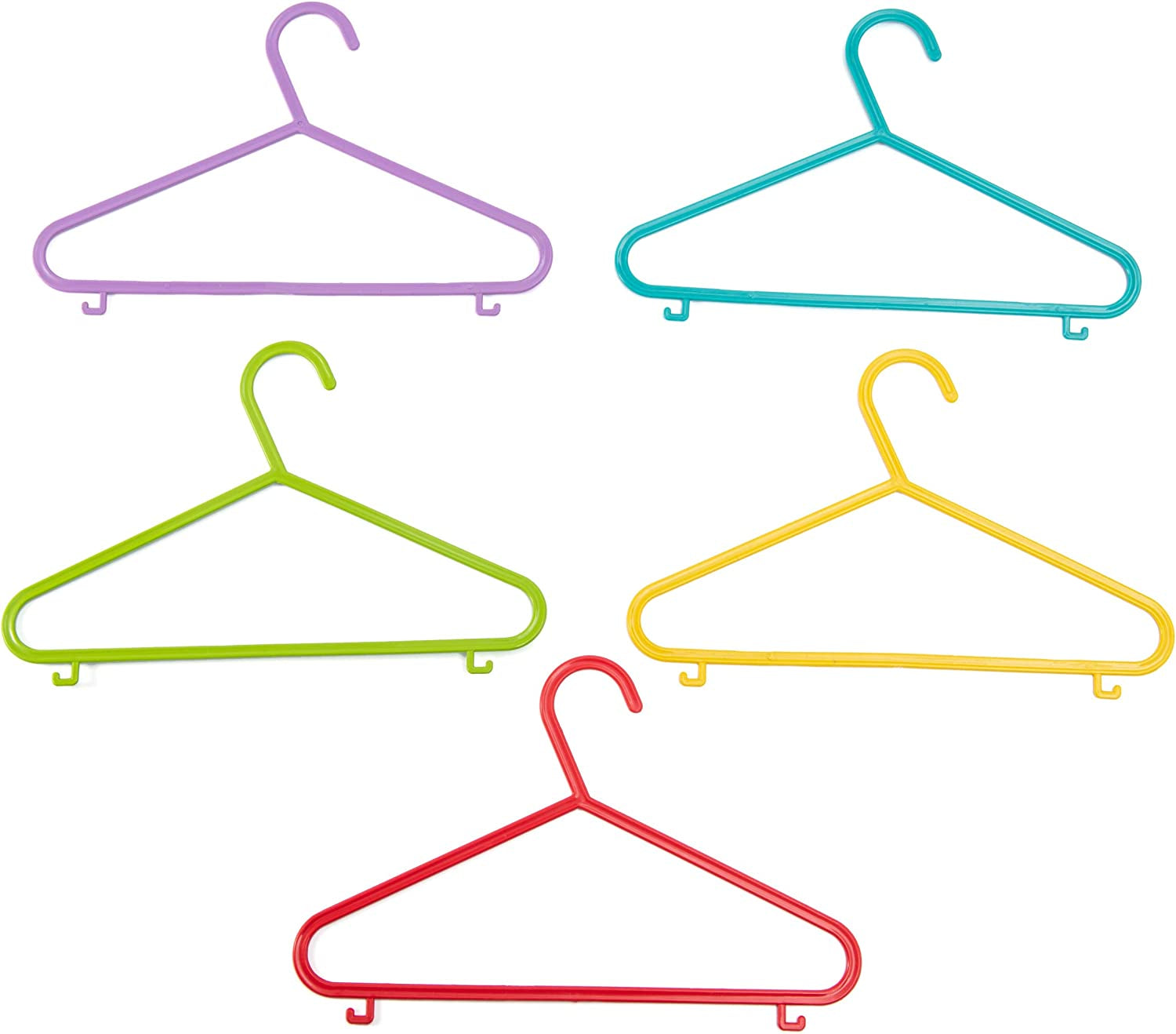 40 Pack Children's Hanger Plastic Tubular Kids Hangers Non Slip Clothes Hanger Multicolour for Kids Babies (40-Pack)