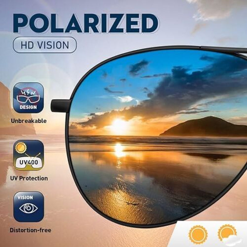 Polarized Sunglasses Aviators Pilot Polarised Sun Glasses Black Pilot Mens Uv400