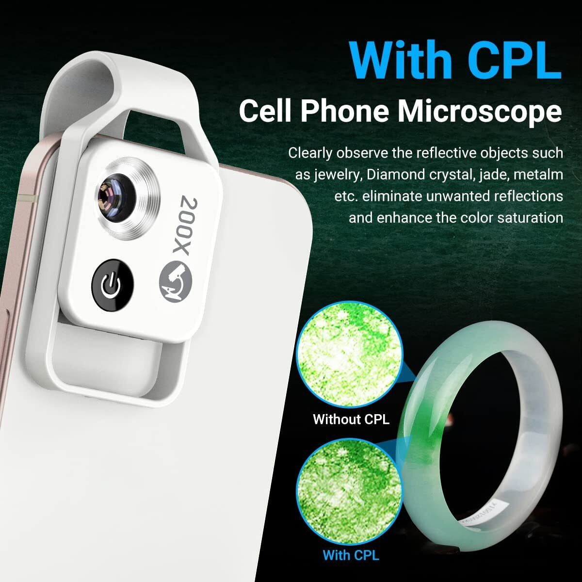 APEXEL HD 200X microscope lens With CPL LED Pocket Macro Lens For iPhone Samsung