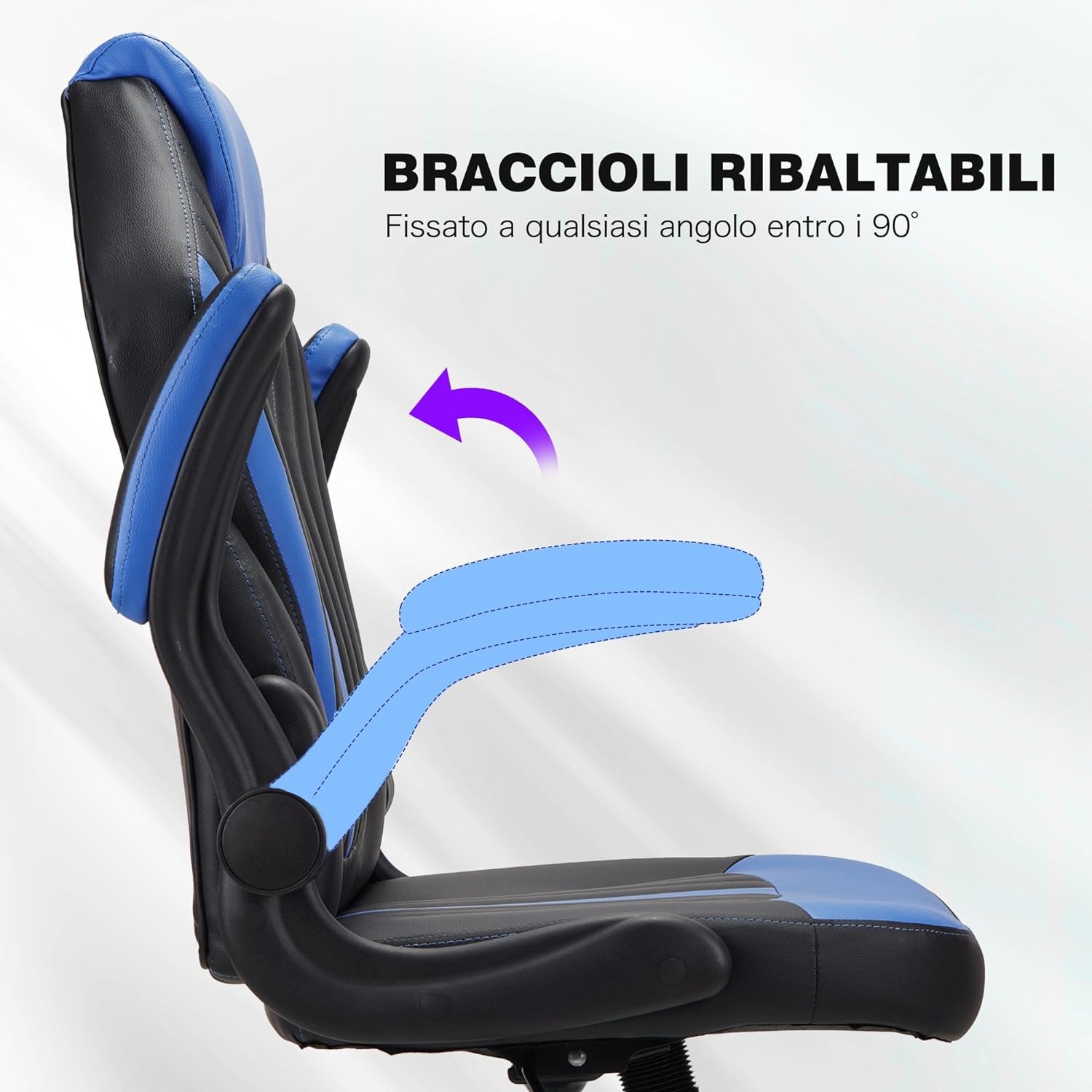 .Gaming chair Office chair Swivel chair Computer chair Work chair Desk chair Ergonomic Chair Racing chair Leather chair PC gaming chair (Blue)