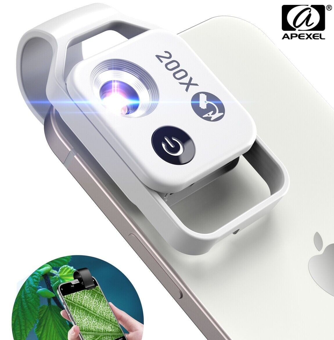 APEXEL HD 200X microscope lens With CPL LED Pocket Macro Lens For iPhone Samsung