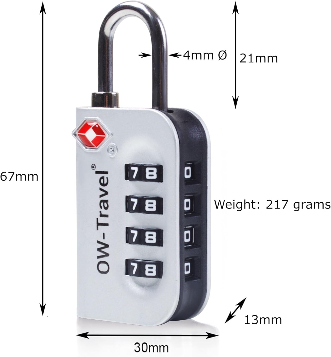 Luggage Locks TSA Approved (1 Pack Silver) 4 Digit Suitcase Padlocks. TSA Locks Approved Security Backpack Padlock Suitcase, Case Locks, Combination Lock Luggage Bag, Gym Locker Padlocks