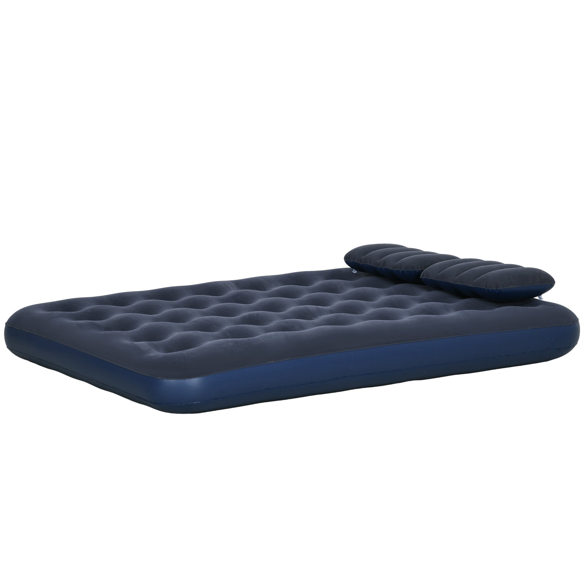 Air Bed with 2 Pillows, Inflatable Mattress, Blue