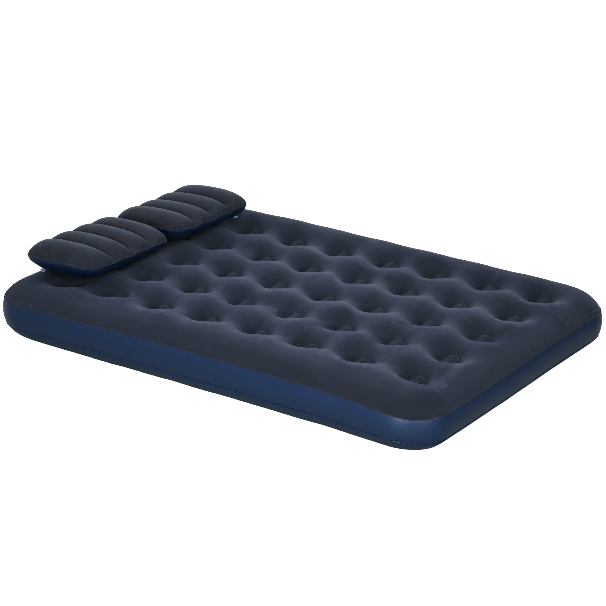 Air Bed with 2 Pillows, Inflatable Mattress, Blue