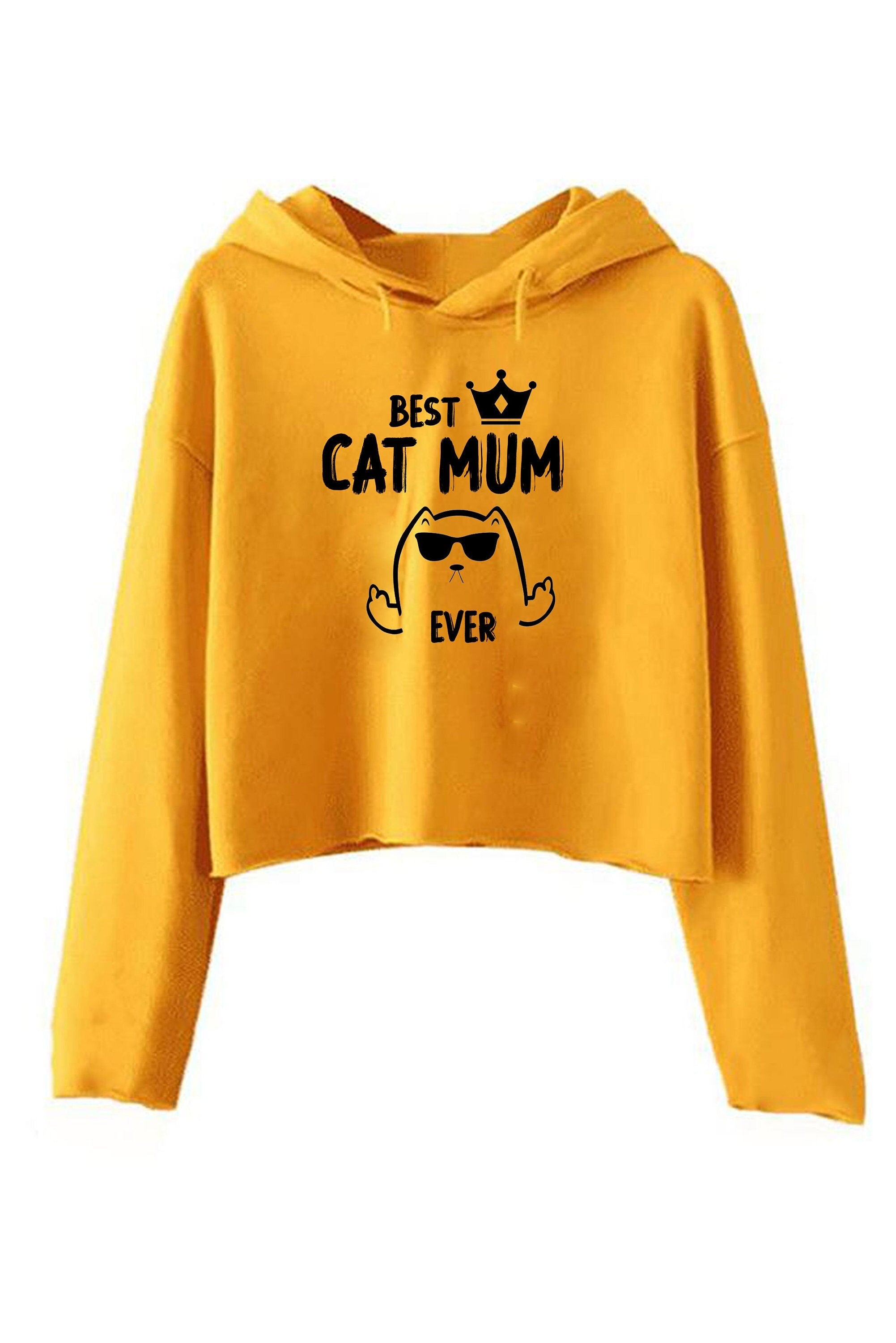 Best cat mum crop tops croptop crop-top hoodie hoody hood hooded gift cat mum gift birthday gift for women christmas present funny