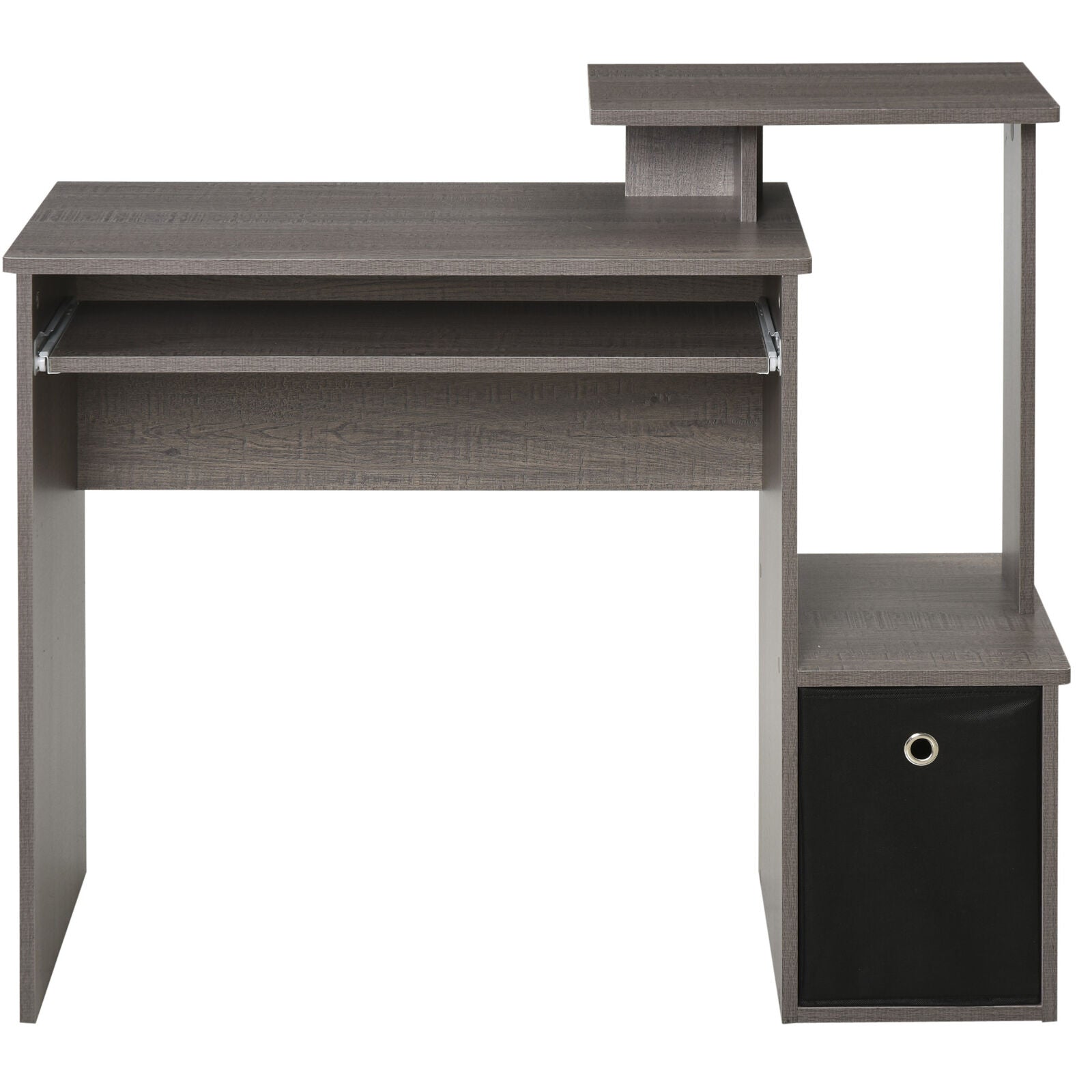 Computer Desk with Sliding Keyboard Tray Storage Drawer Shelf Workstation Grey