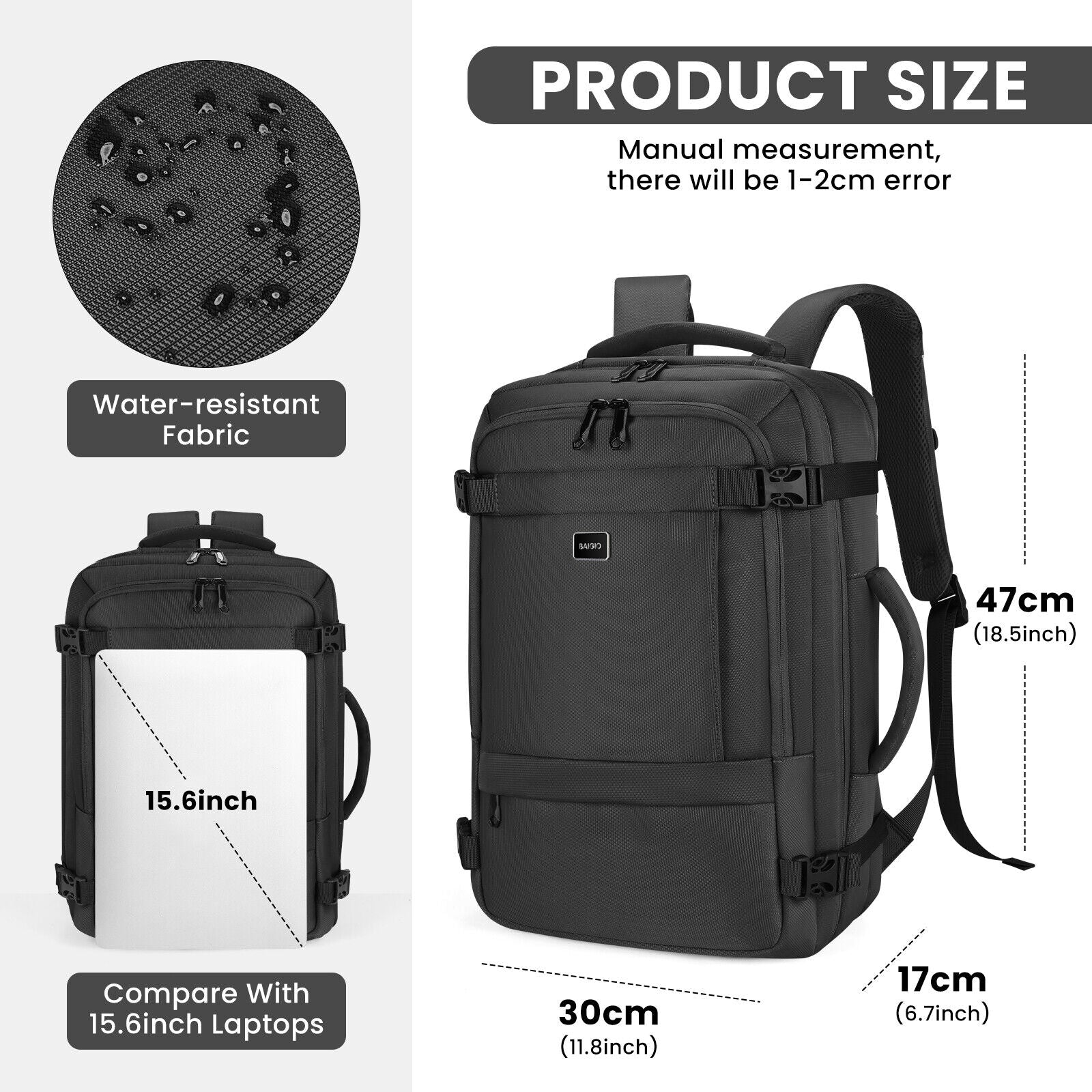 Men Women Laptop Briefcase Waterproof Large Travel Rucksack School Bag