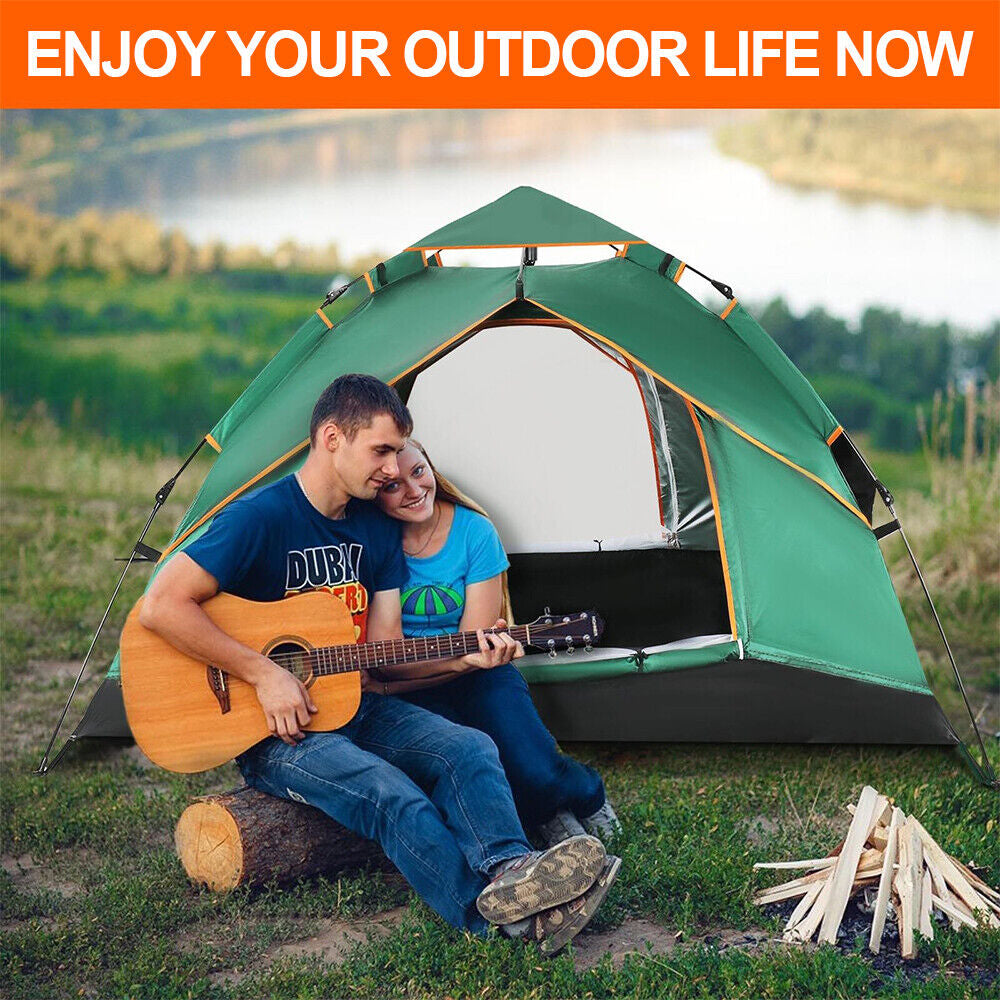 4-5 Man Automatic Instant Double Layer Pop Up Camping Tent Waterproof Outdoor UK