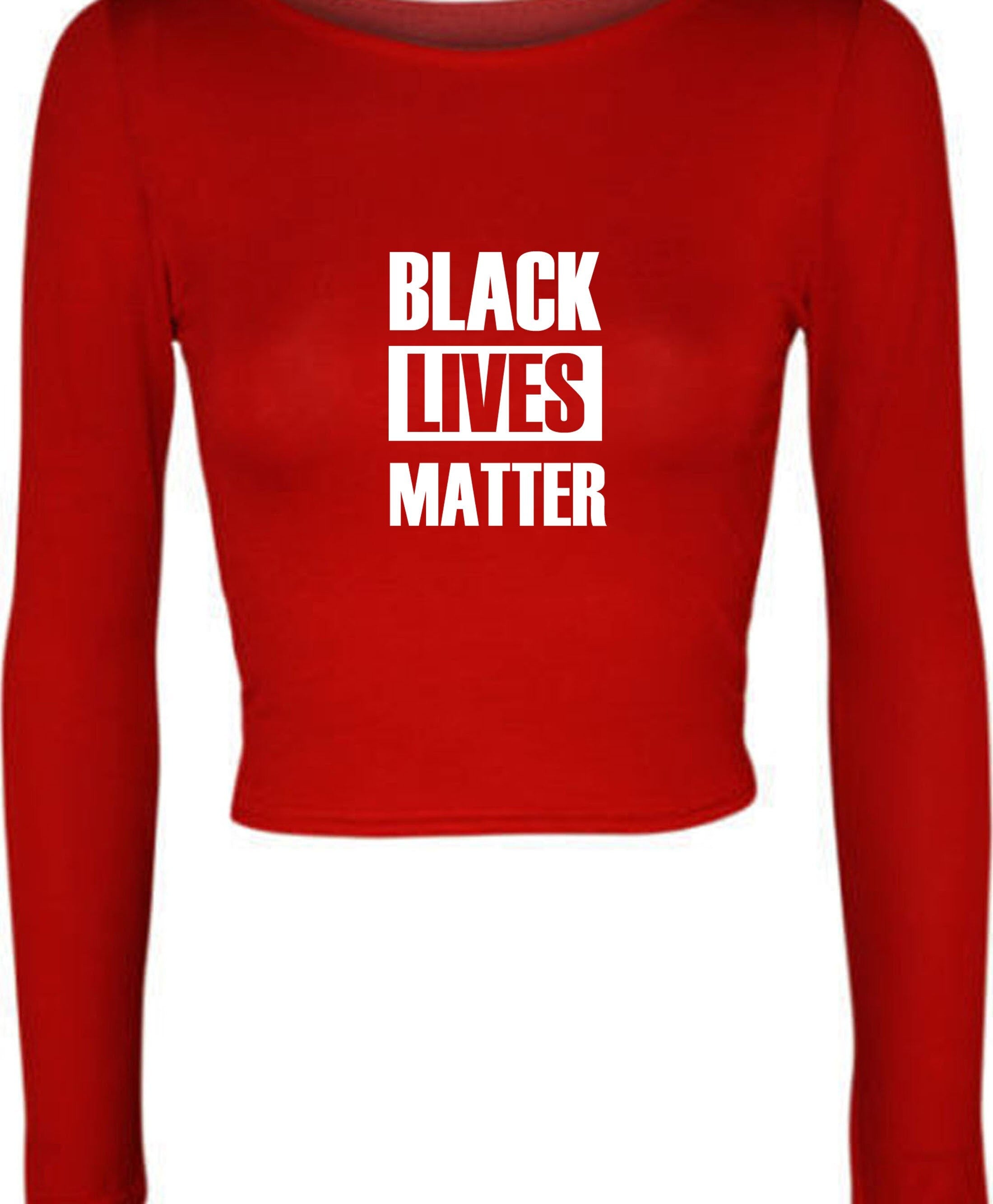 Black lives matter crop top crop-tops crop tops for adults support equality racial equality say no to discrimination racism ladies womens