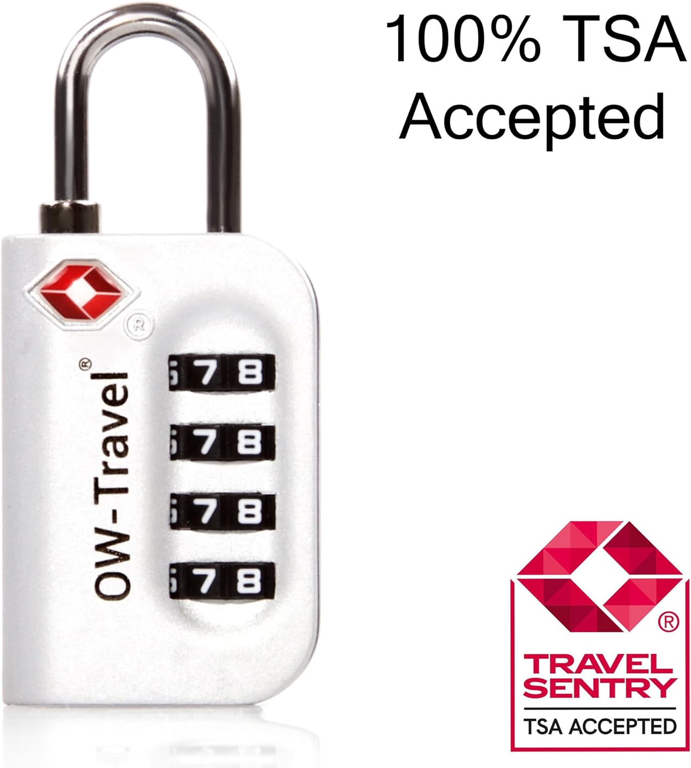 Luggage Locks TSA Approved (1 Pack Silver) 4 Digit Suitcase Padlocks. TSA Locks Approved Security Backpack Padlock Suitcase, Case Locks, Combination Lock Luggage Bag, Gym Locker Padlocks