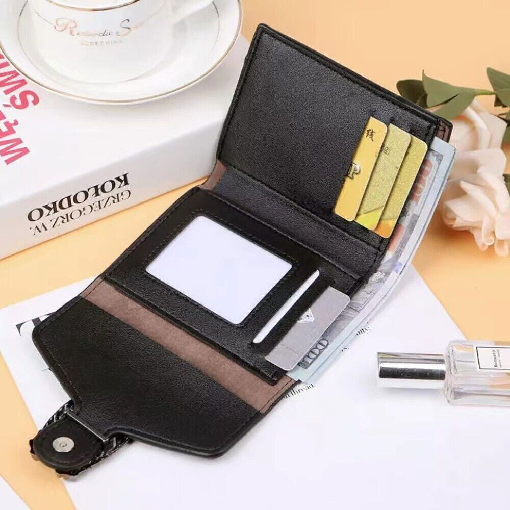 Women Short Small Money Purse Wallet Ladies Leather Folding Coin Card Holder UK