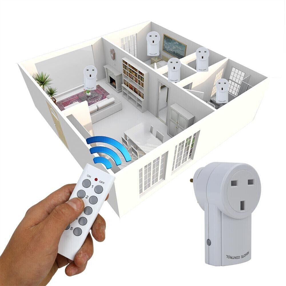 1-5 Remote Control Sockets Wireless Switch Home Mains Power Outlet Pack UK Plug