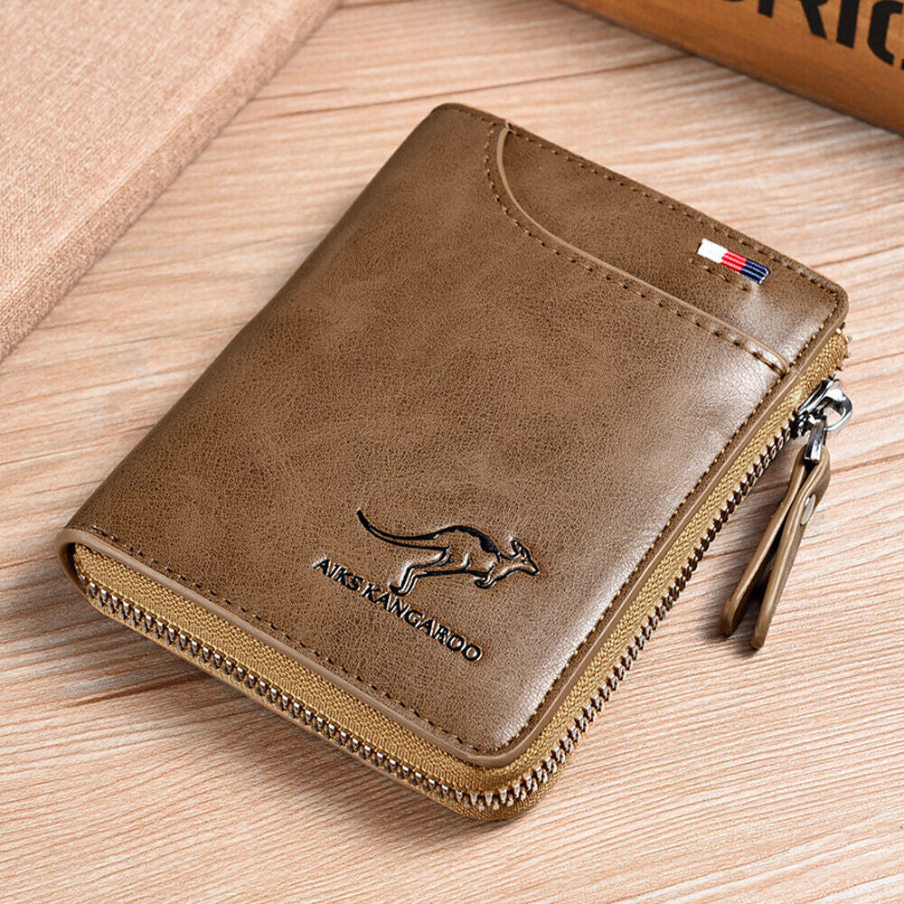 RFID Men's Leather Wallet Blocking Card Holder Case Anti-Theft Clutch Short