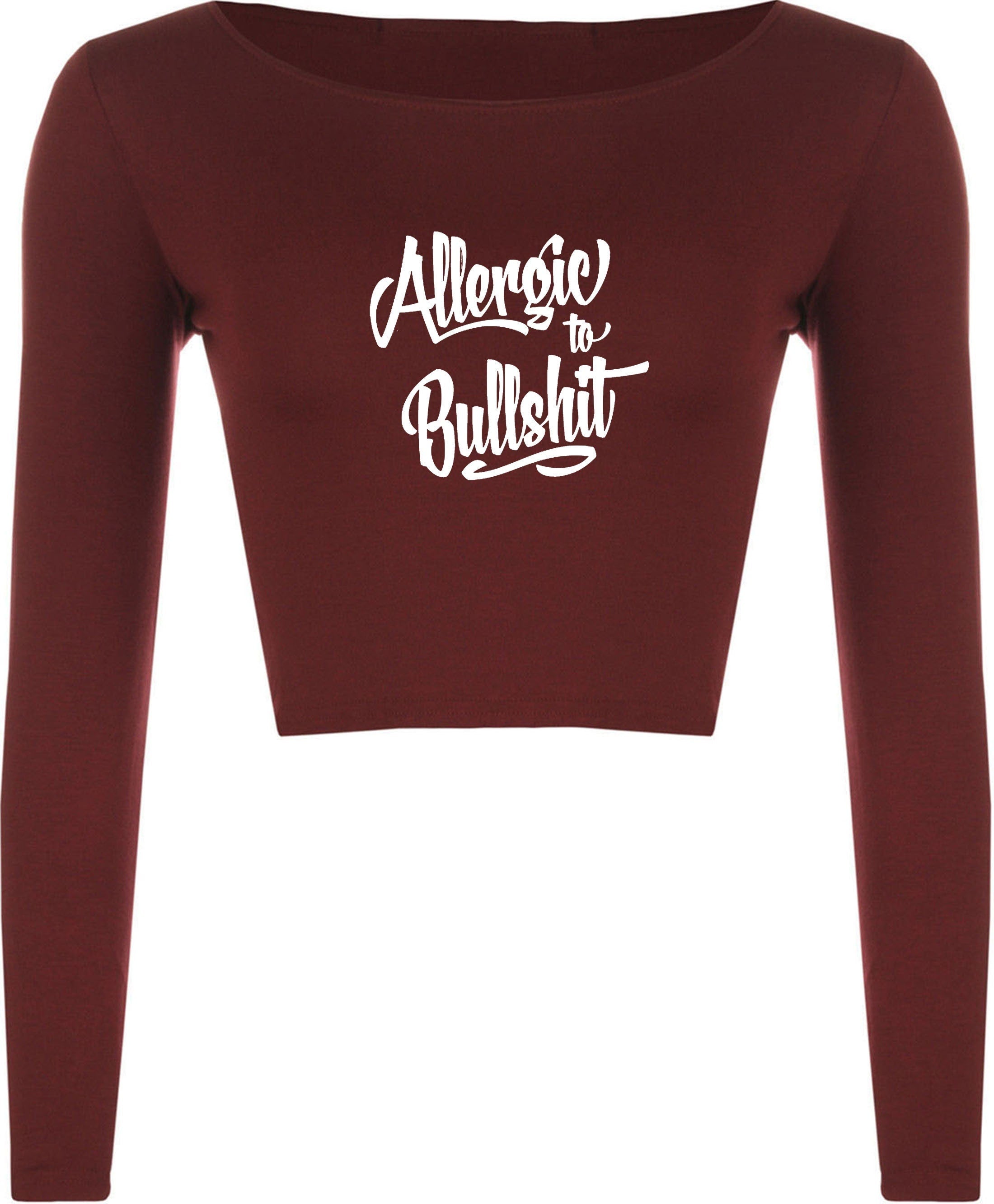 Allergic to bullshit crop top crop-tops street fashion urban cocaine high skate funny rude sarcastic womens unisex top