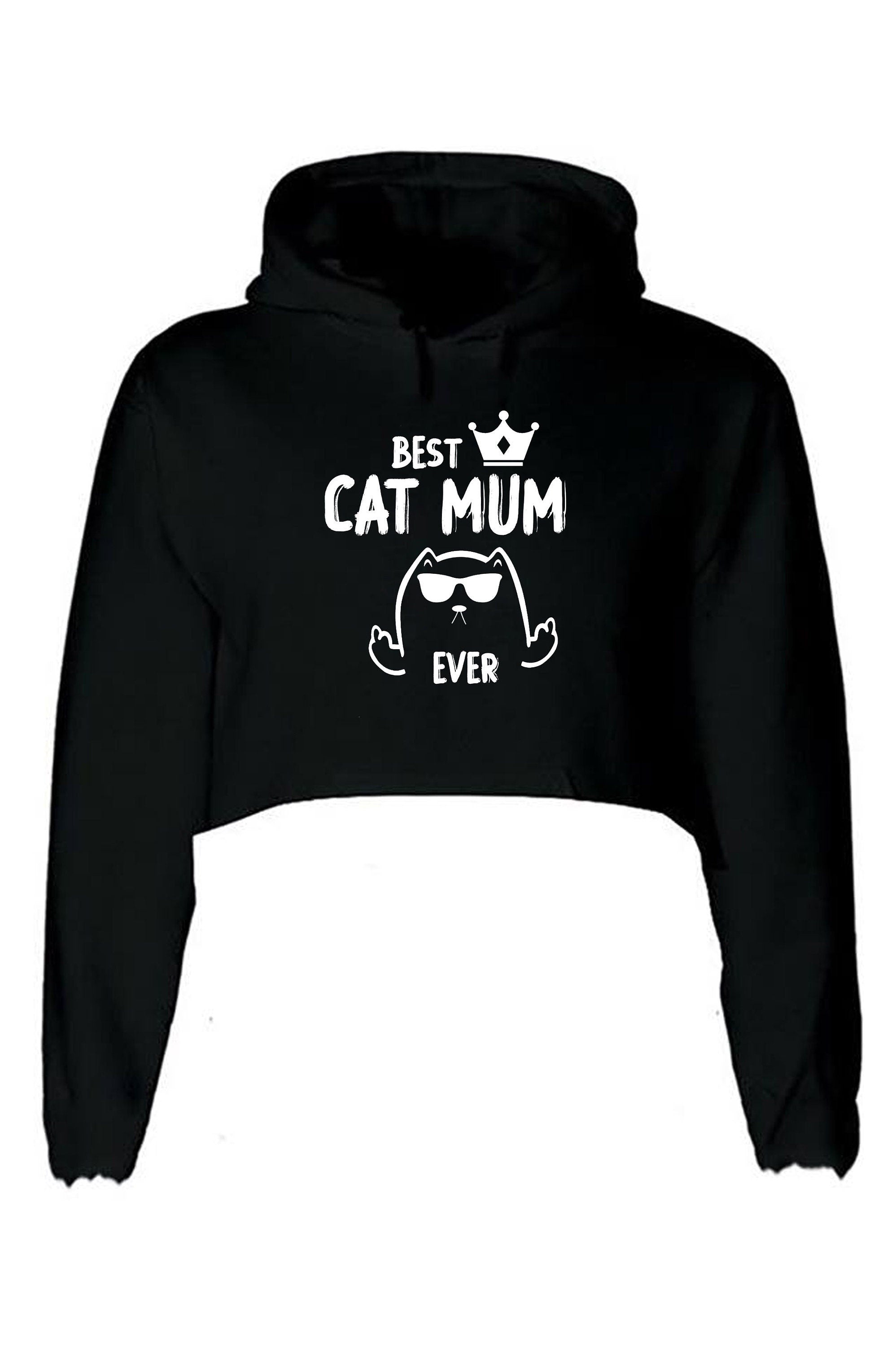 Best cat mum crop tops croptop crop-top hoodie hoody hood hooded gift cat mum gift birthday gift for women christmas present funny