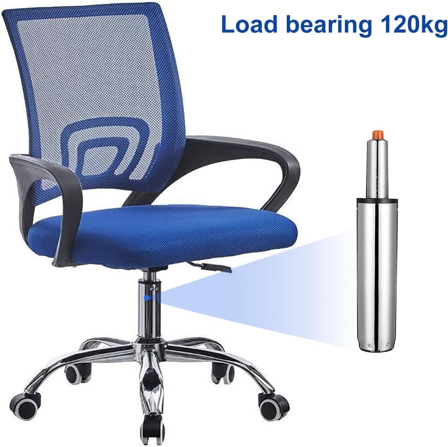 Office Chair Ergonomic Office Desk Chair Lumbar Support Height Adjustable Computer Chair 360° Swivel Comfy Executive for Home Office Chair Mesh Study Chair Space Saving Grey