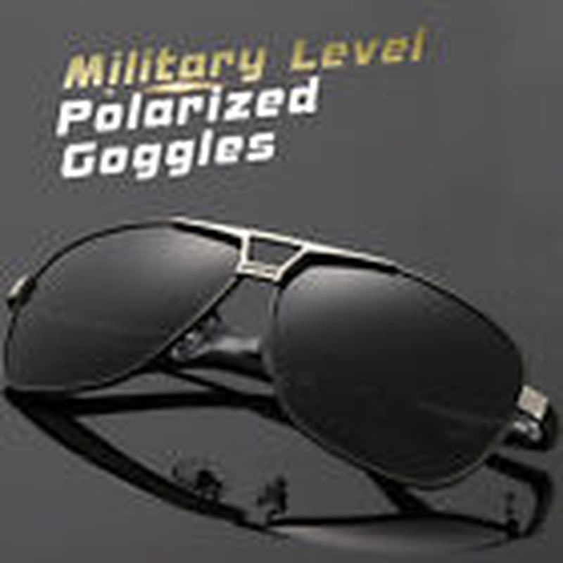 Mens Polarized Sunglasses Classic Black Pilot Style Sun Glasses UV400 Protection