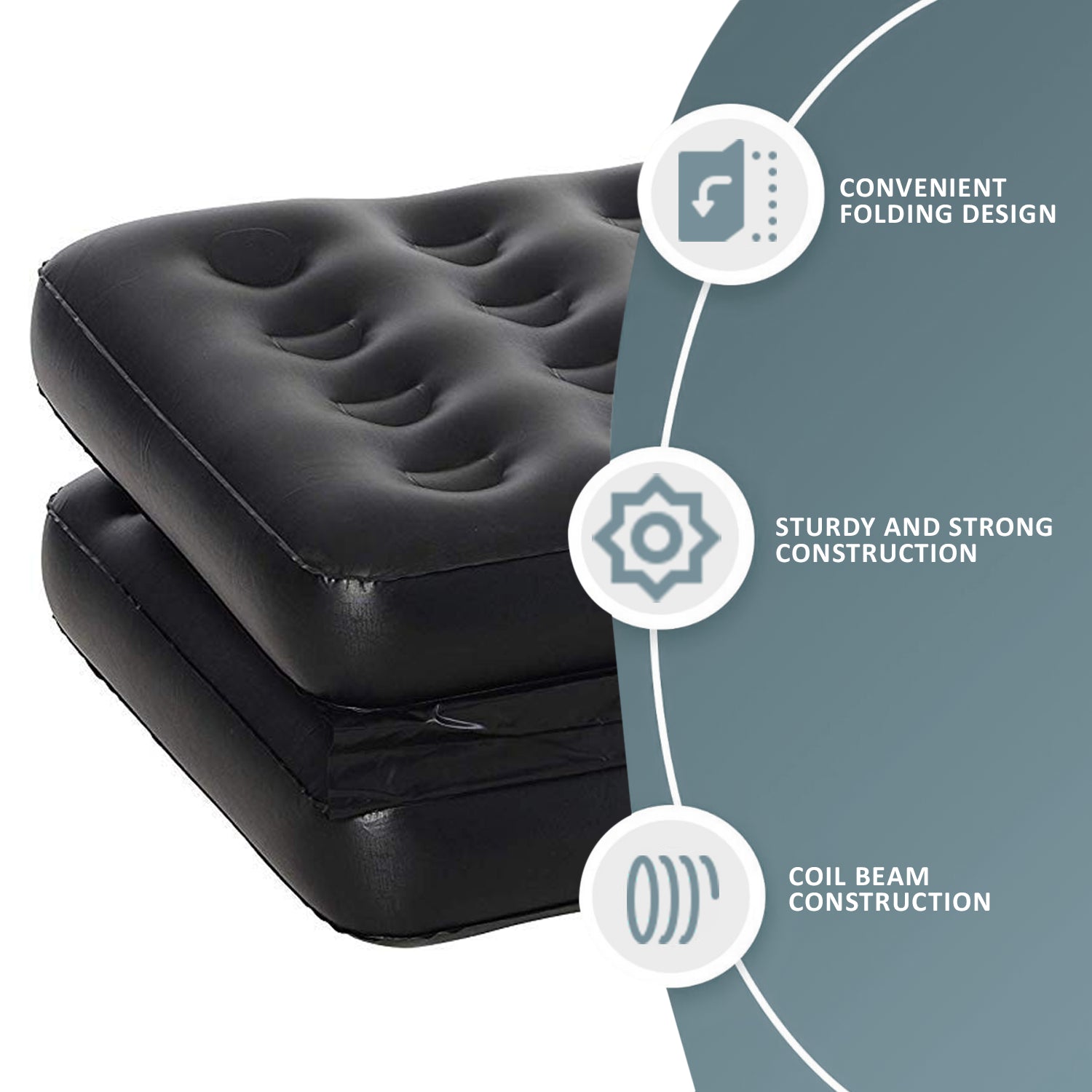 SOFA AIRBED 5 in 1 INFLATABLE DOUBLE COUCH LOUNGER MATTRESS BLOW UP