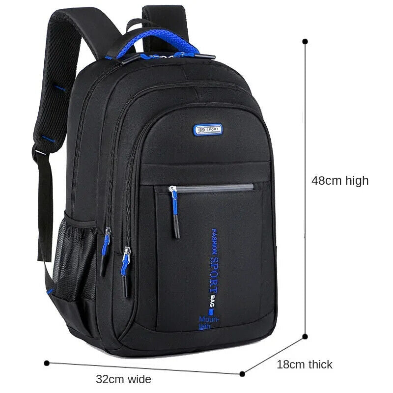 40L Backpack Oxford Waterproof Large Travel Rucksack School Shoulder Bag