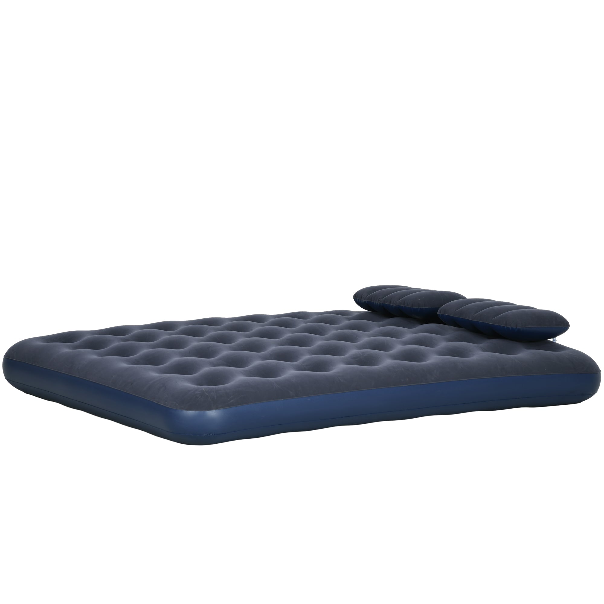 Air Bed with 2 Pillows, Inflatable Mattress, Blue