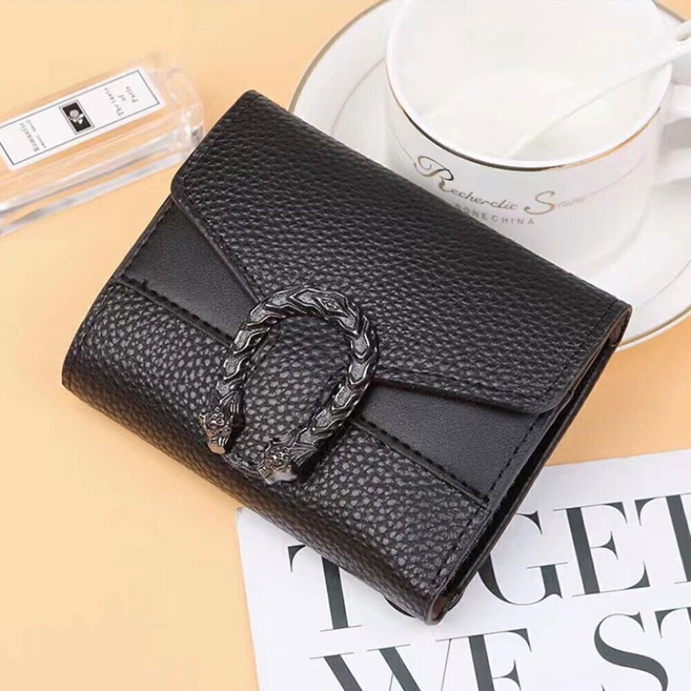 Women Short Small Money Purse Wallet Ladies Leather Folding Coin Card Holder UK