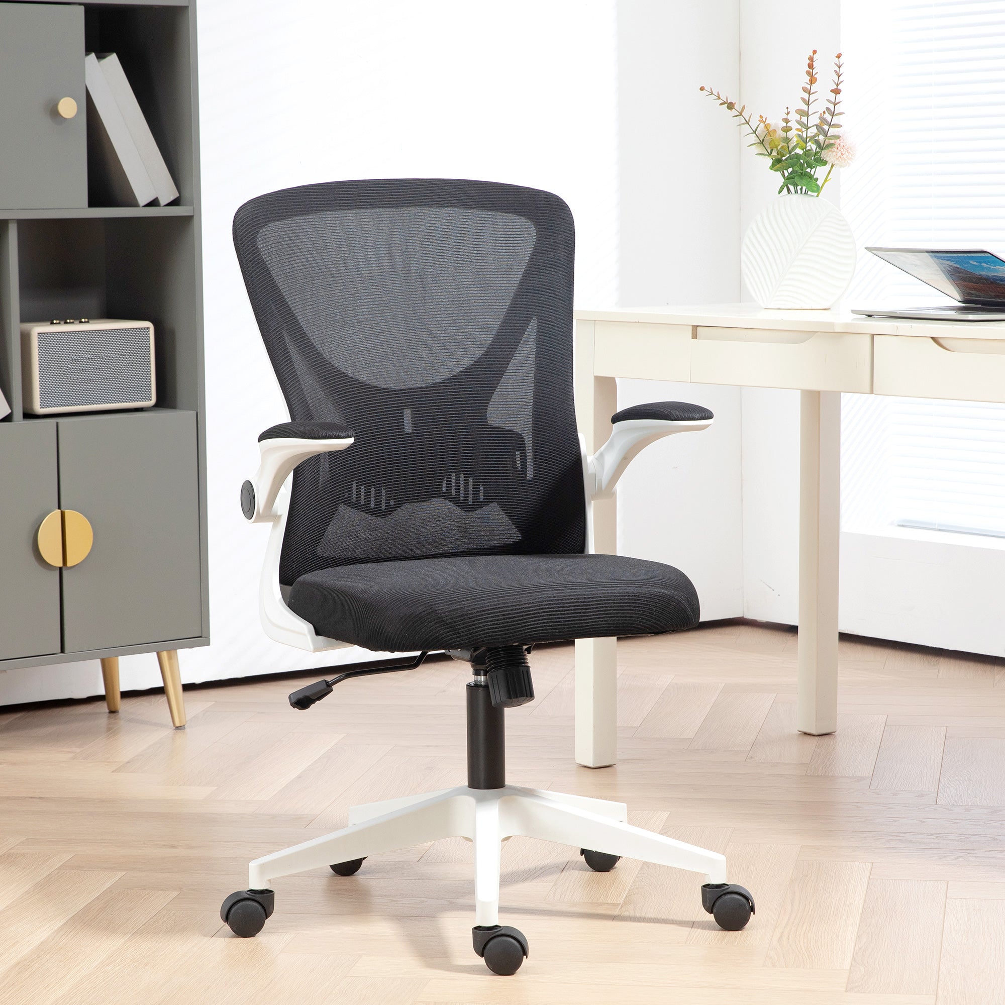  Chair with Flip-up Armrests Lumbar Back Support